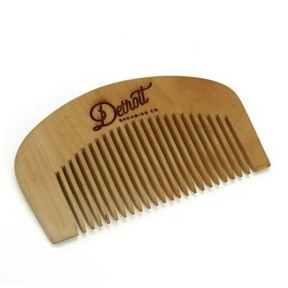 NEW Detroit Grooming Co. Peach Wood Beard Comb - Picture 2 of 4